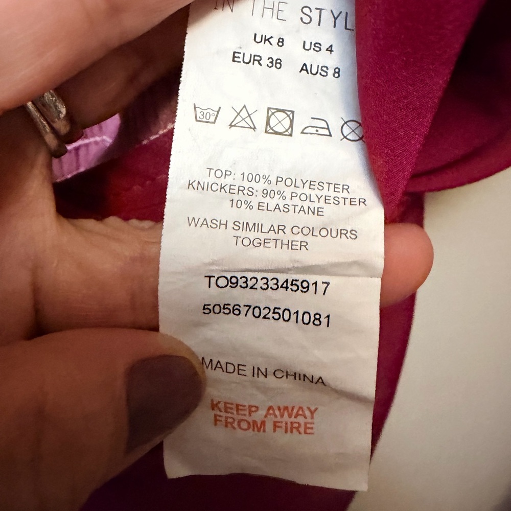 In The Style Pink Orange Sheer Wrap Bodysuit - Picture 9 of 9